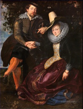 ピーター・パウル・ルーベンス Painting - 芸術家と最初の妻イザベラ・ブラント『スイカズラの亭』バロック・ルーベンス